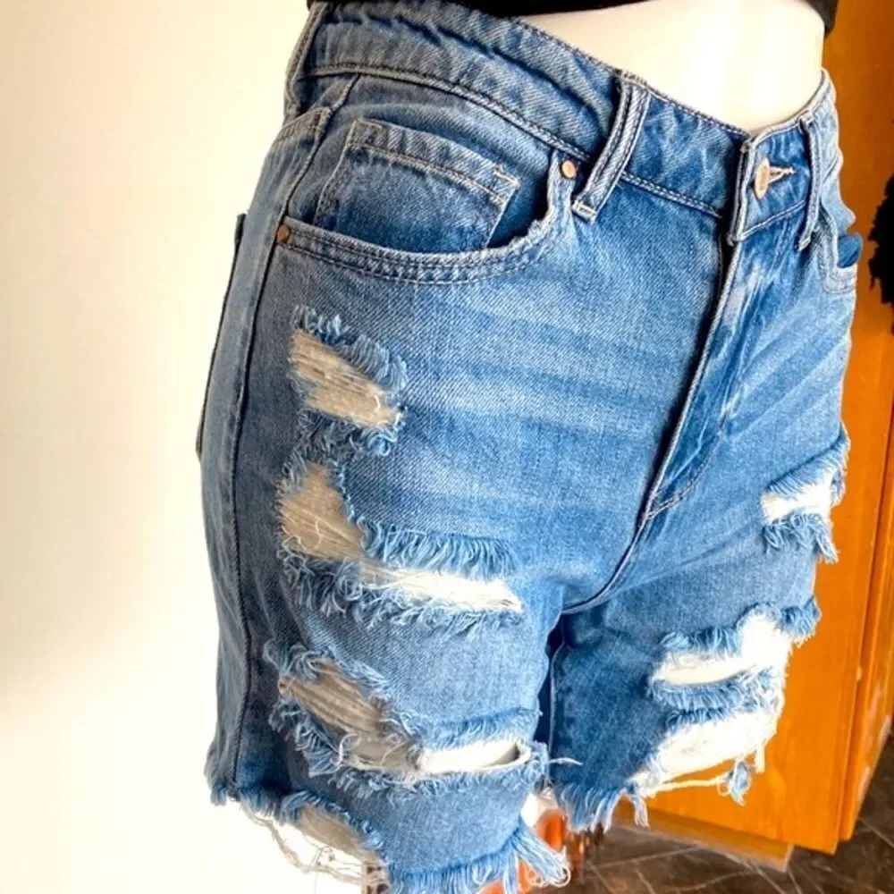 Tricot denim shorts